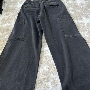 Vince women’s wide leg Washed Black Cargo denim